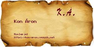 Kon Áron névjegykártya